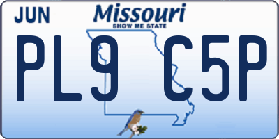 MO license plate PL9C5P
