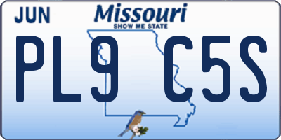 MO license plate PL9C5S