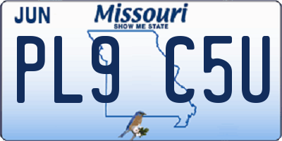 MO license plate PL9C5U