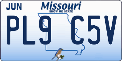 MO license plate PL9C5V
