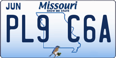 MO license plate PL9C6A