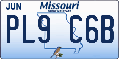 MO license plate PL9C6B