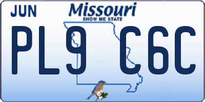 MO license plate PL9C6C