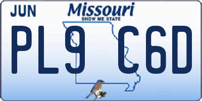 MO license plate PL9C6D