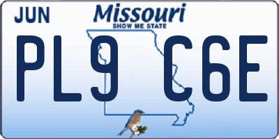 MO license plate PL9C6E