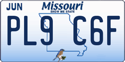 MO license plate PL9C6F