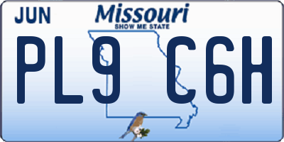 MO license plate PL9C6H