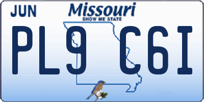 MO license plate PL9C6I