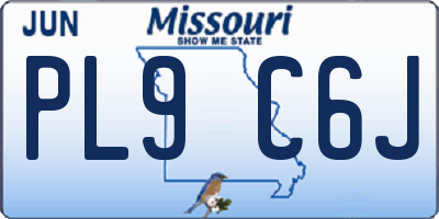 MO license plate PL9C6J