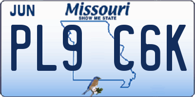 MO license plate PL9C6K