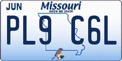 MO license plate PL9C6L