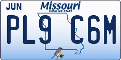 MO license plate PL9C6M