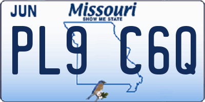 MO license plate PL9C6Q