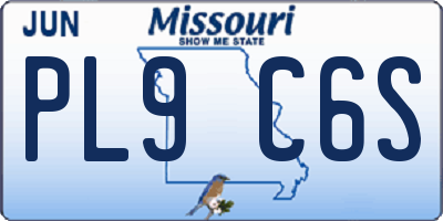 MO license plate PL9C6S