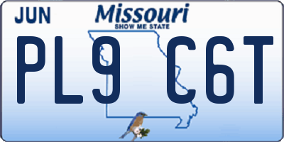MO license plate PL9C6T
