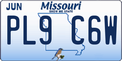 MO license plate PL9C6W