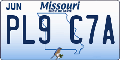 MO license plate PL9C7A