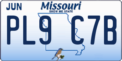 MO license plate PL9C7B