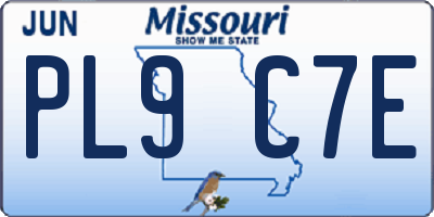 MO license plate PL9C7E