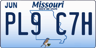 MO license plate PL9C7H