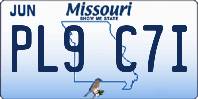MO license plate PL9C7I