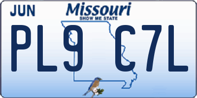 MO license plate PL9C7L