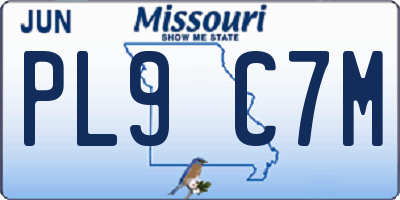 MO license plate PL9C7M