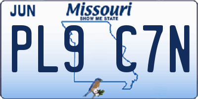 MO license plate PL9C7N