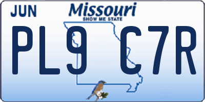 MO license plate PL9C7R