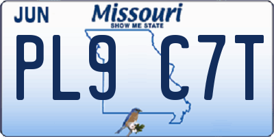 MO license plate PL9C7T