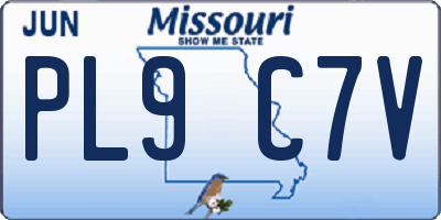 MO license plate PL9C7V