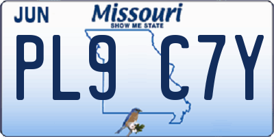 MO license plate PL9C7Y