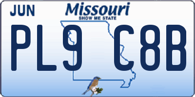 MO license plate PL9C8B