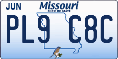 MO license plate PL9C8C