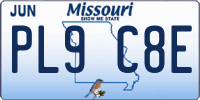MO license plate PL9C8E