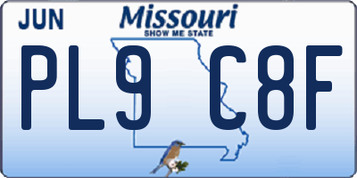 MO license plate PL9C8F