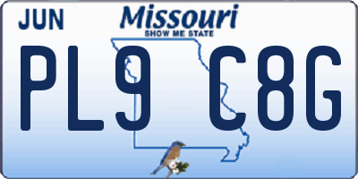 MO license plate PL9C8G