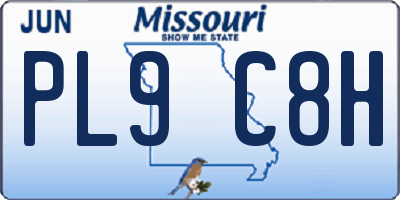 MO license plate PL9C8H