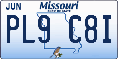 MO license plate PL9C8I