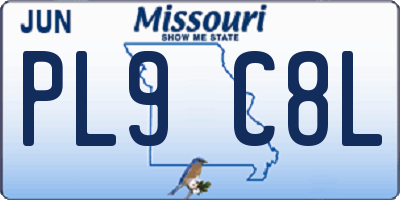 MO license plate PL9C8L