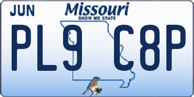 MO license plate PL9C8P