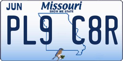 MO license plate PL9C8R