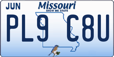 MO license plate PL9C8U