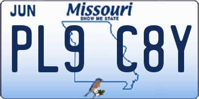 MO license plate PL9C8Y