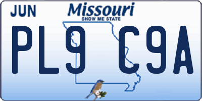 MO license plate PL9C9A