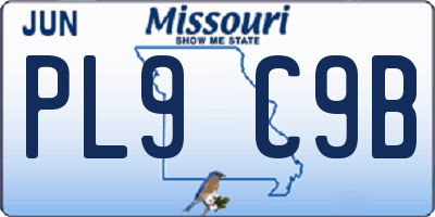 MO license plate PL9C9B