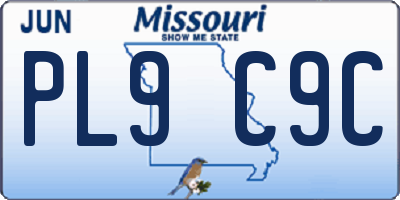 MO license plate PL9C9C
