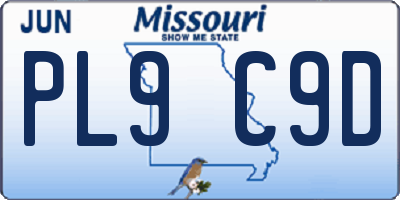 MO license plate PL9C9D