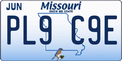 MO license plate PL9C9E