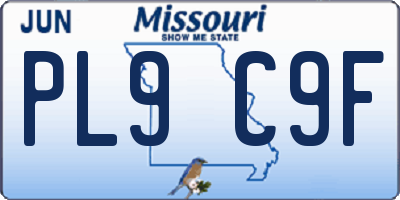 MO license plate PL9C9F